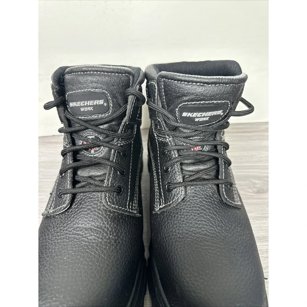 Skechers Burgin-Tarlac‎ Steel Toe Boot Black Mens Size 10.5W